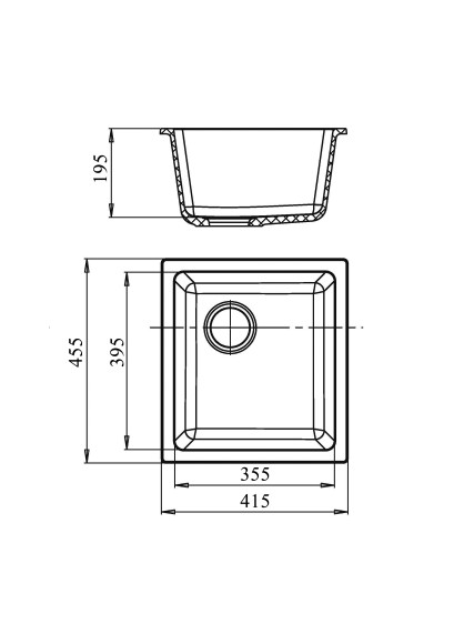 EWIGSTEIN Мойка 3540 подстольный монтаж 1-чаша 420*460мм серый металлик арт.EW- EWIGSTEIN Мойка 3540 подстольный монтаж 1-чаша 420*460мм серый металлик арт.EW-