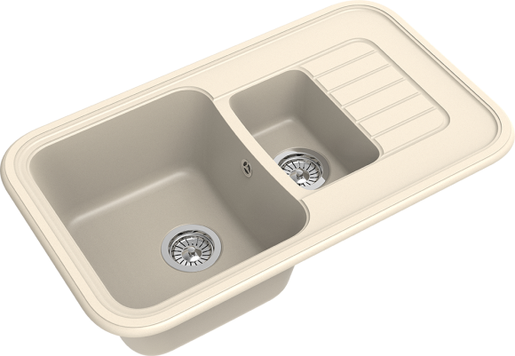 EWIGSTEIN Мойка ANTIK 60KF  1,5-чаши+крыло 860*510мм крем арт.EW-