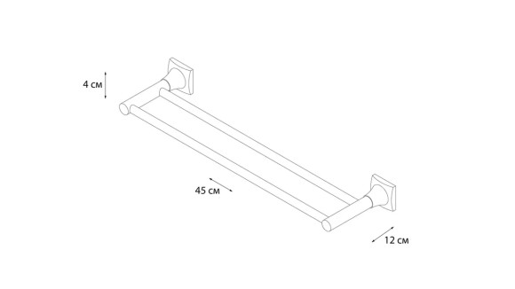 Полотенцедержатель трубчатый двойной Grampus Ocean GR-2002