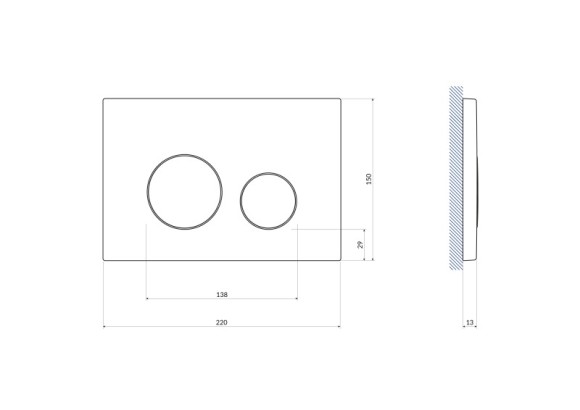 Кнопка TWINS для LINK PRO/VECTOR/LINK/HI-TEC пластик хром глянцевый