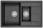 7802, ШВАРЦ (чёрный металлик), кухонная мойка, кварц 7802, ШВАРЦ (чёрный металлик), кухонная мойка, кварц