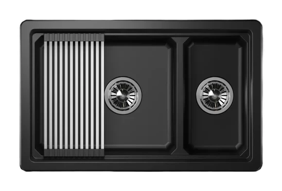 KS-7304U, ЧЁРНЫЙ  кухонная мойка, кварц