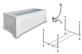 Комплект Акриловая ванна TIMO RITTA1570 150*70*63+Каркас + Слив-перелив+Фронтальная панель+Торцевая панель
