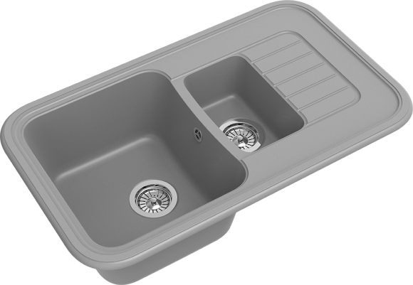 EWIGSTEIN Мойка ANTIK 60KF  1,5-чаши+крыло 860*510мм серый металлик арт.EW-