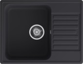 GRANFEST Мойка QUARZ 13  1-чаша+крыло 620*480мм черный арт.GF-Z-
