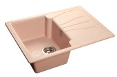 GRANFEST Мойка STANDART 680L  1-чаша+крыло 680*500мм светло-розовый арт.GF-