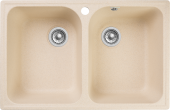 GRANFEST Мойка QUARZ 15  2-чаши 740*480мм бежевый арт.GF-Z-