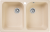 GRANFEST Мойка QUARZ 15  2-чаши 740*480мм бежевый арт.GF-Z-