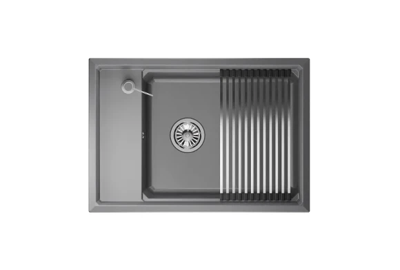 KS-7305, АЛЮМИНИУМ, кухонная мойка, кварц KS-7305, АЛЮМИНИУМ, кухонная мойка, кварц