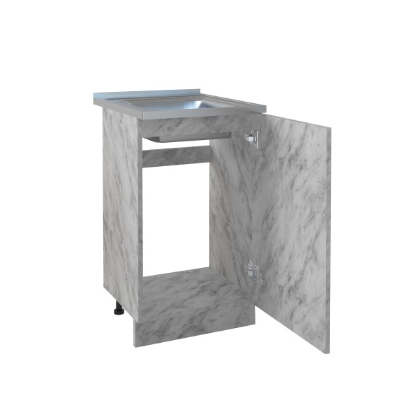 500 Стол под мойку - Белый мрамор ( мойка 50*50)