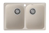 GRANFEST Мойка QUARZ 15  2-чаши 740*480мм белый арт.GF-Z-