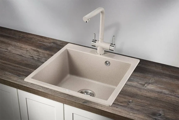 5102, АНТИК (БЕЖЕВЫЙ), кухонная мойка, кварц