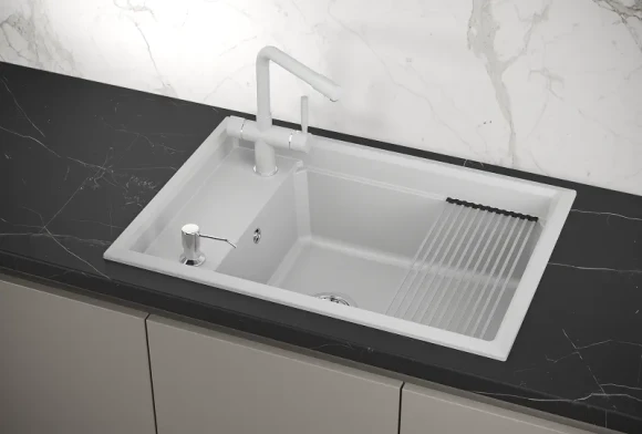 KS-7305, АРКТИК (БЕЛЫЙ), кухонная мойка, кварц KS-7305, АРКТИК (БЕЛЫЙ), кухонная мойка, кварц