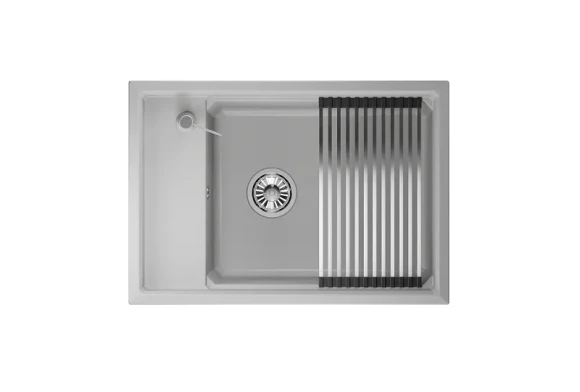 KS-7305, АРКТИК (БЕЛЫЙ), кухонная мойка, кварц KS-7305, АРКТИК (БЕЛЫЙ), кухонная мойка, кварц