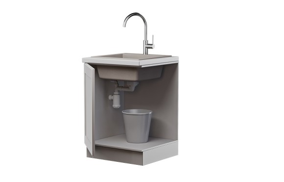 Сифон GRAND+ 3 1/2&quot; телескопический трубный с поворотной чашей, круг переливом и отводом СН 351-11