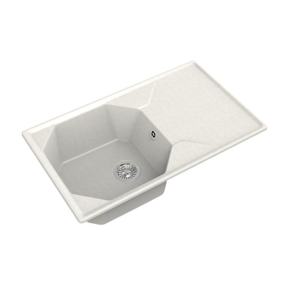 GRANFEST Мойка UNIQUE 840L 1-чаша+крыло 840*500мм белый арт.GF- GRANFEST Мойка UNIQUE 840L 1-чаша+крыло 840*500мм белый арт.GF-