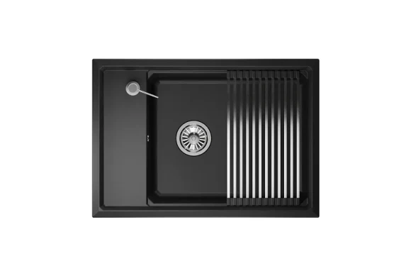 KS-7305, ЧЁРНЫЙ, кухонная мойка, кварц KS-7305, ЧЁРНЫЙ, кухонная мойка, кварц