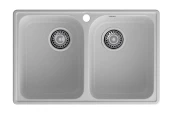 GRANFEST Мойка QUARZ 15  2-чаши 740*480мм серый арт.GF-Z-