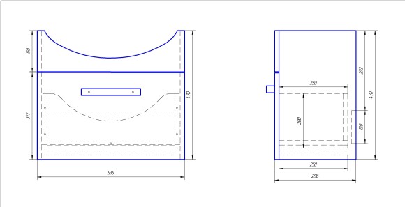 Тумба ALFA, 55 см, подвесная, 1 ящик, белый глянец