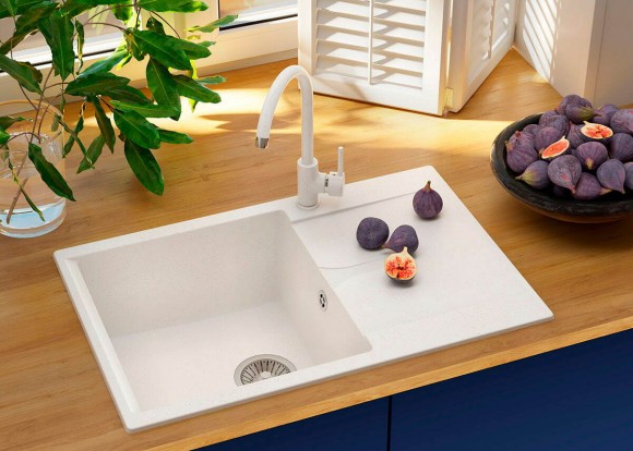 Кухонная мойка Polygran GALS-760 №36 Белый Хлопок