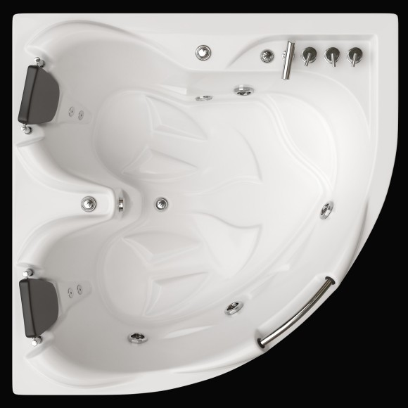 Ванна ГМ 1500*1500*600 с насосом OLB-826 правая с переливом