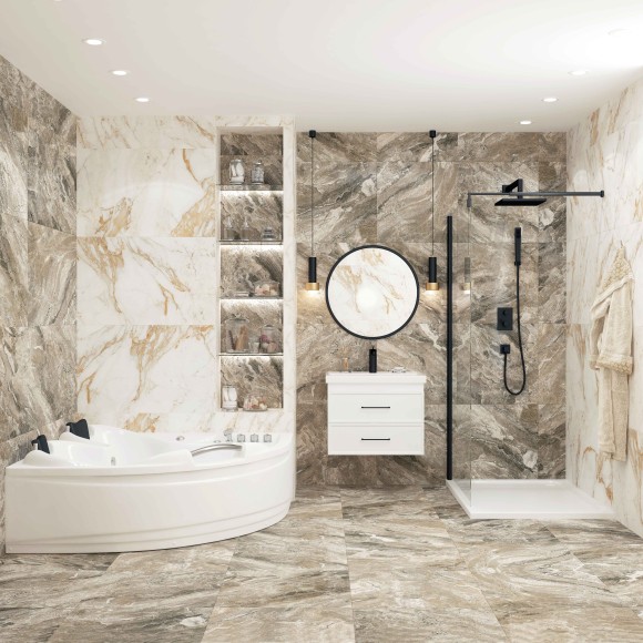 Ванна ГМ 1500*1500*600 с насосом OLB-826 правая с переливом