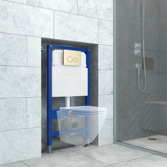 Кнопка смыва EvaGold 545-25 нержавейка круг золото для инсталляции 545 