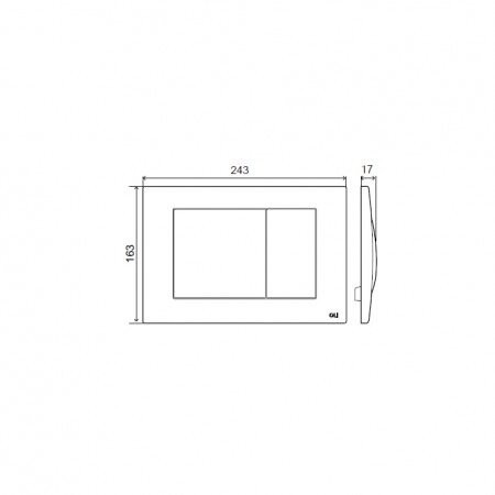 Панель механическая двойная OLI METAL DUAL, сталь, хром глянцевый, антивандальная, Oliveira