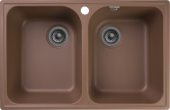 GRANFEST Мойка QUARZ 15  2-чаши 740*480мм терракот арт.GF-Z-