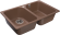 GRANFEST Мойка QUARZ 15  2-чаши 740*480мм терракот арт.GF-Z-