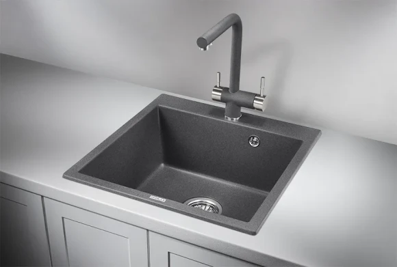 5102, ГРАФИТ (ЧЁРНО-СЕРЫЙ), кухонная мойка, кварц 5102, ГРАФИТ (ЧЁРНО-СЕРЫЙ), кухонная мойка, кварц