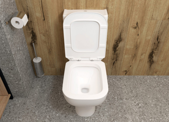 A2104 Унитаз-компакт, сиденье тонкое ДП, крепления, арматура, гориз. выпуск 