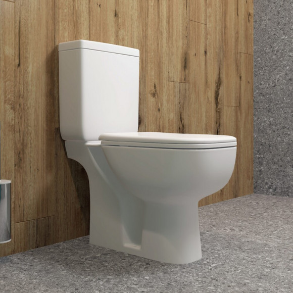 A2104 Унитаз-компакт, сиденье тонкое ДП, крепления, арматура, гориз. выпуск 