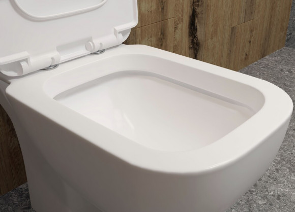 A2104 Унитаз-компакт, сиденье тонкое ДП, крепления, арматура, гориз. выпуск 