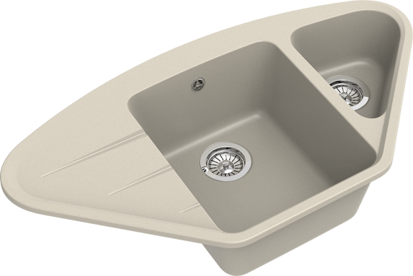EWIGSTEIN Мойка WINK 80KF  угловая 1,5-чаши+крыло 960*520мм бежевый арт.EW-