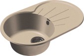 GRANFEST Мойка RONDO 750L  1-чаша+крыло 750*460мм бежевый арт.GF-