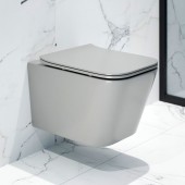 Унитаз подвесной K633GM серый матовый безободковый, сиденье тонкое ДП, крепления 