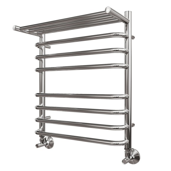 Полотенцесушитель водяной Point Нептун PN09156SP П7 500x600 с полкой, хром Полотенцесушитель водяной Point Нептун PN09156SP П7 500x600 с полкой, хром