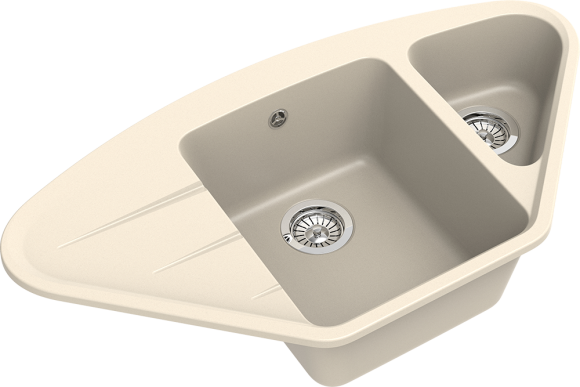 EWIGSTEIN Мойка WINK 80KF  угловая 1,5-чаши+крыло 960*520мм крем арт.EW-