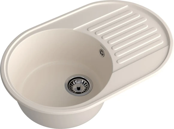 GRANFEST Мойка QUARZ 18  1-чаша+крыло 740*480мм белый арт.GF-Z-