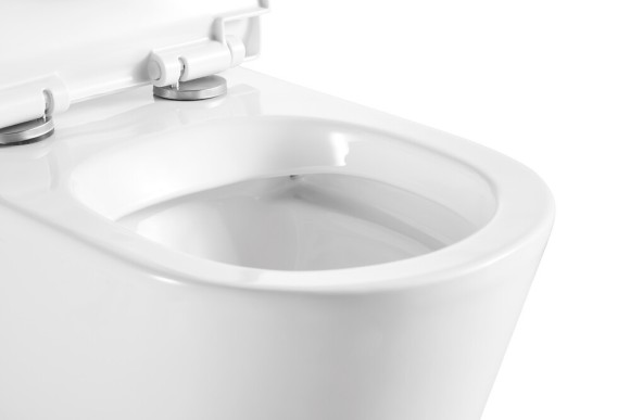 Унитаз приставной P01 безободковый, сиденье тонкое ДП, крепления 