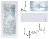 Комплект Акриловая ванна TIMO HELLA 1575+Каркас + Слив-перелив+Гидромассаж 6 форсунок+Фронтальная панель Комплект Акриловая ванна TIMO HELLA 1575+Каркас + Слив-перелив+Гидромассаж 6 форсунок+Фронтальная панель