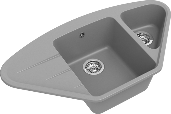 EWIGSTEIN Мойка WINK 80KF  угловая 1,5-чаши+крыло 960*520мм серый металлик арт.EW-