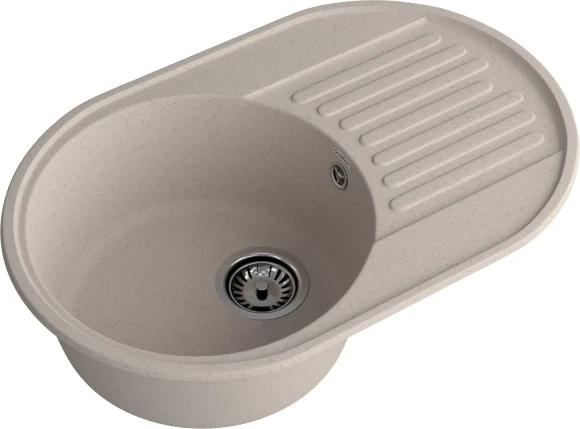 GRANFEST Мойка QUARZ 18  1-чаша+крыло 740*480мм песочный арт.GF-Z-