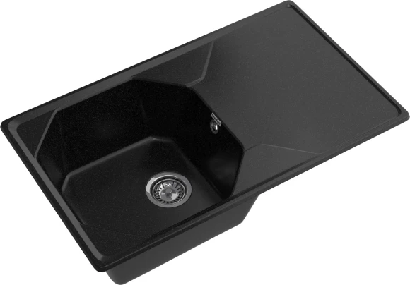 GRANFEST Мойка UNIQUE 840L  1-чаша+крыло 840*500мм черный арт.GF-