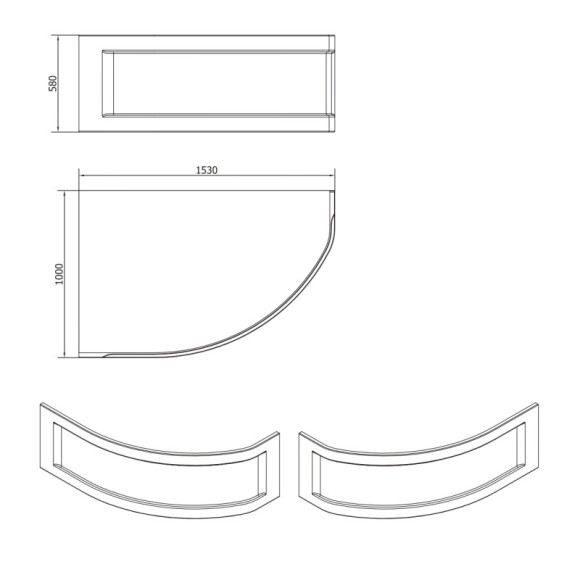 Панель для ванны фронтальная KALIOPE 153 универсальная Панель для ванны фронтальная KALIOPE 153 универсальная