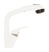 Смеситель кухонный TOLERO Высокая Лейка (белый №923)