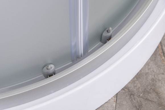 Душевая кабина EvaGold полукруг F901BS (90*90, низ.под., рифл. стек., черн. стен., хром матовый проф. 3к.)