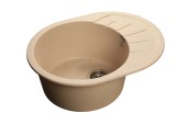 GRANFEST Мойка RONDO 580L  1-чаша+крыло 579*445мм бежевый арт.GF-