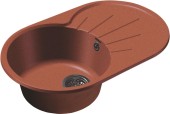 GRANFEST Мойка RONDO 750L  1-чаша+крыло 750*460мм красный марс арт.GF-